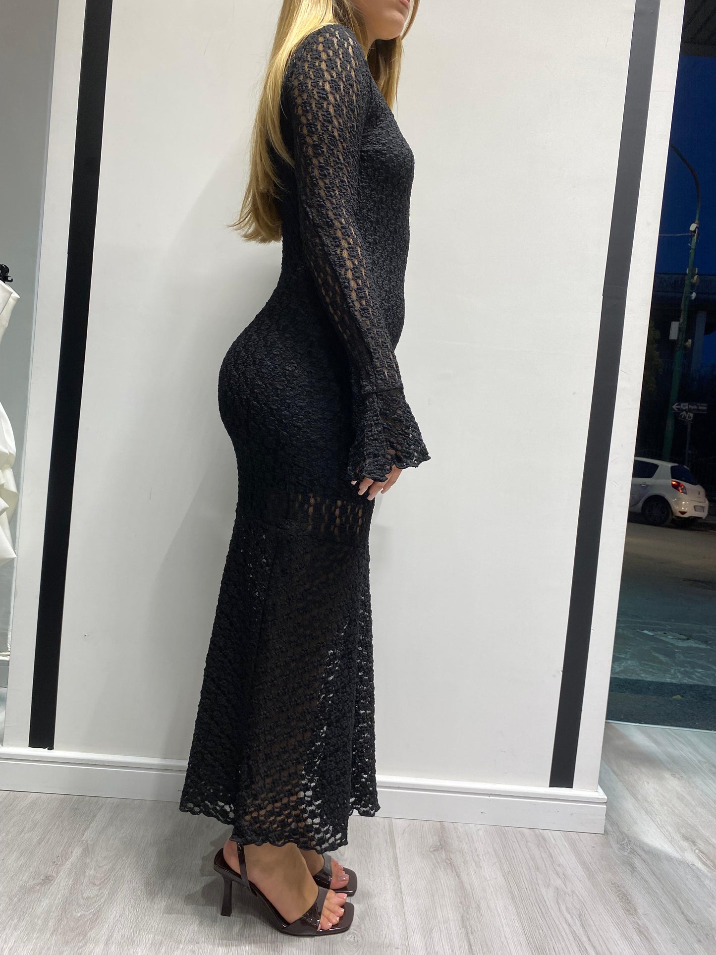 Abito traforato nero