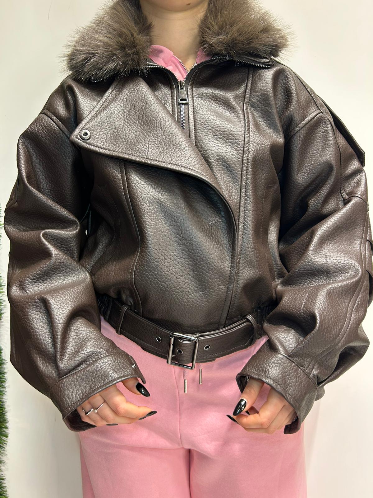 Giubbotto Eco Pelle Teddy