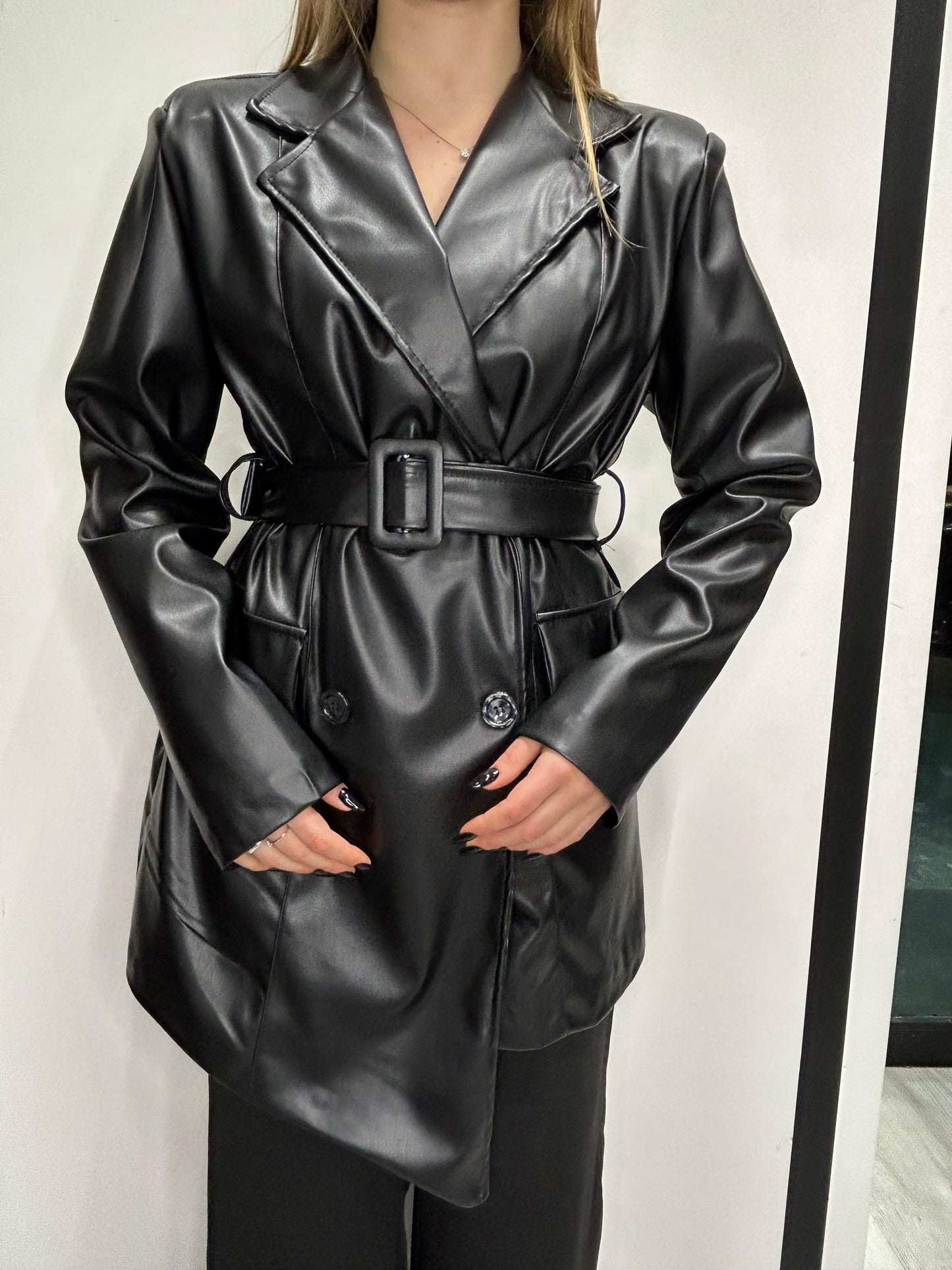 Giacca in Pelle Asimmetrica