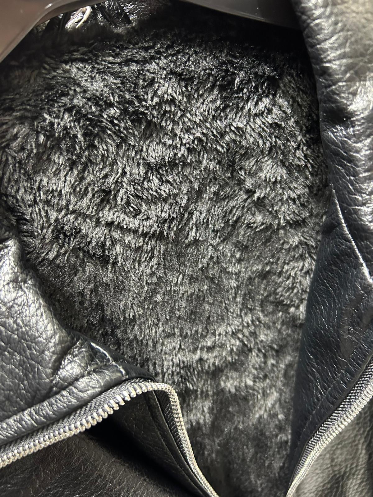 Giubbotto Felpato in Eco Pelle