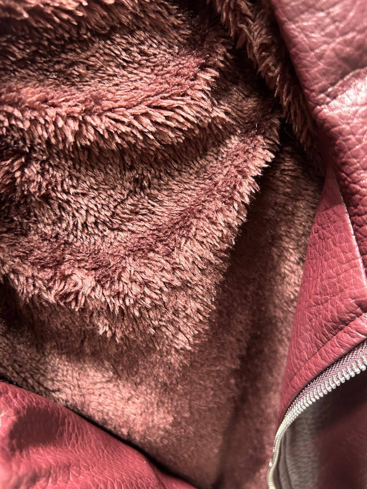 Giubbotto Felpato in Eco Pelle