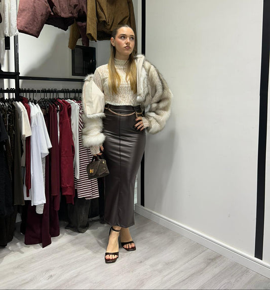 Gonna Lunga in Eco Pelle