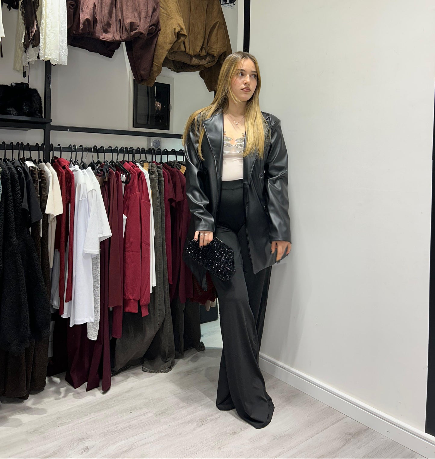 Giacca in Pelle Asimmetrica