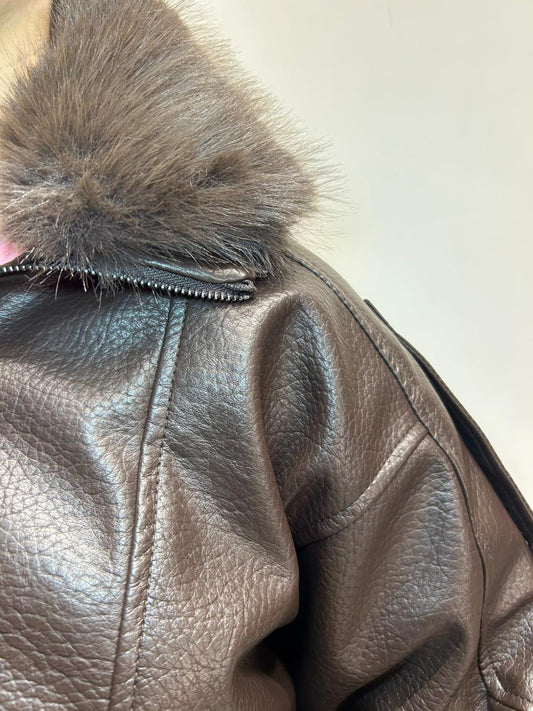 Giubbotto Eco Pelle Teddy