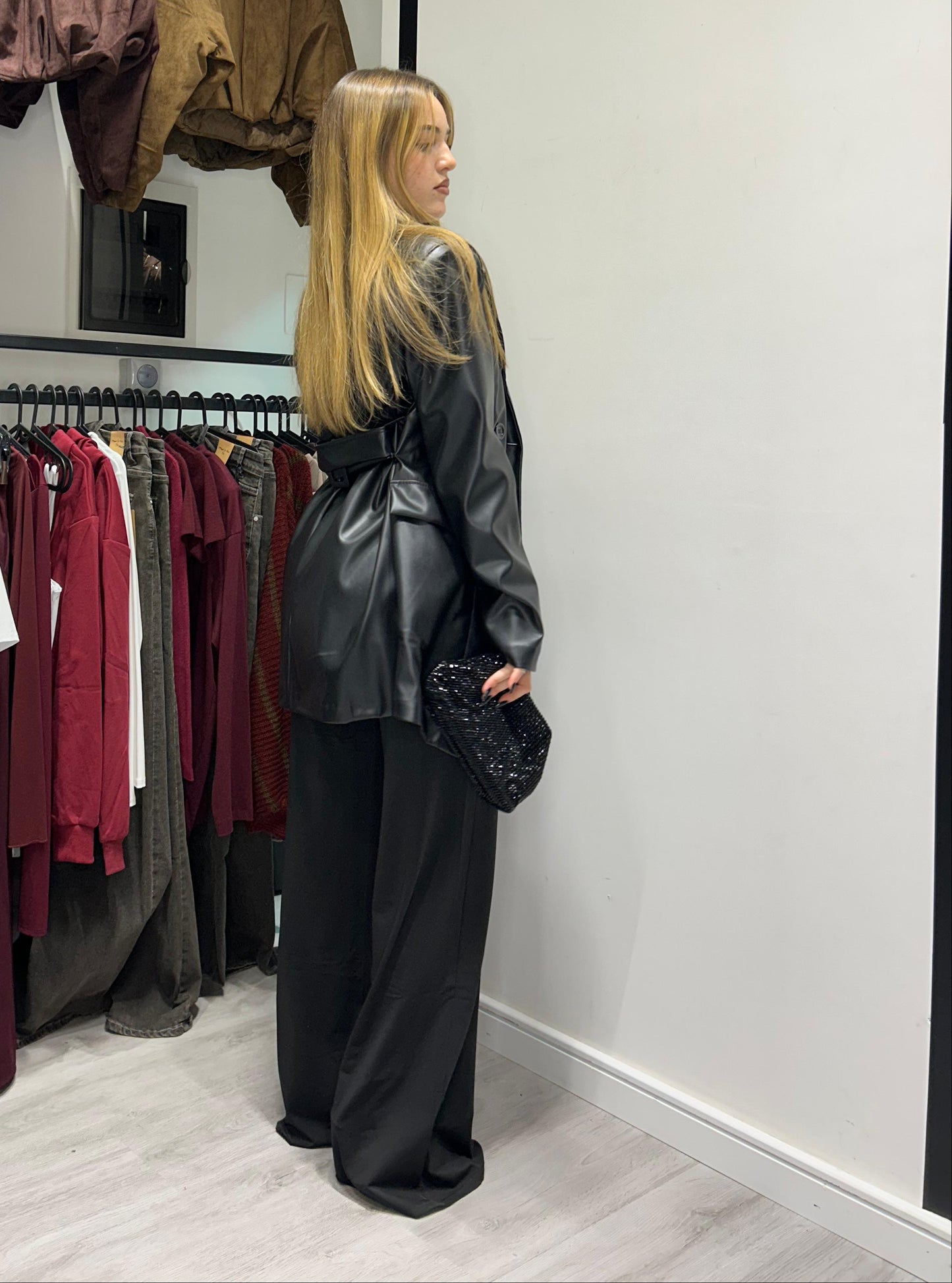 Giacca in Pelle Asimmetrica