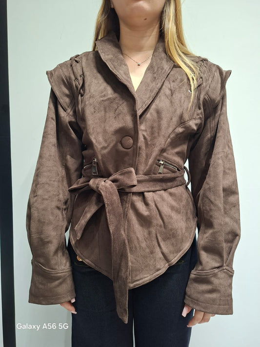 Giacca crop in Renna