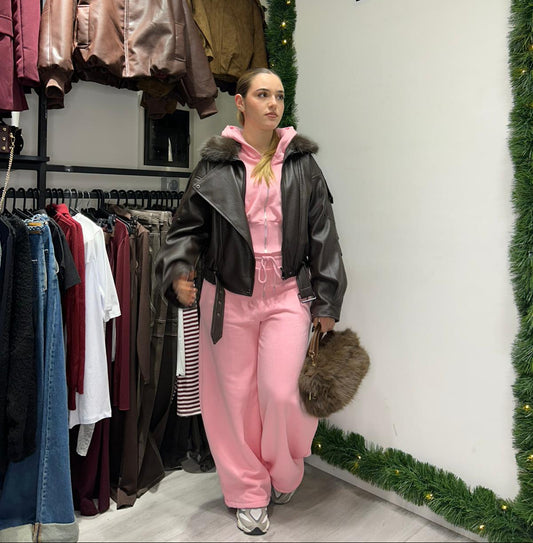 Giubbotto Eco Pelle Teddy